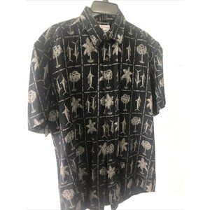 Boca Classics Button Up Shirt Adult Sz M Black Lightweight Mens